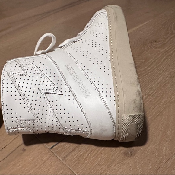 Zadig & Voltaire white flash perforated leather high top sneaker - almost new! - Picture 9 of 16